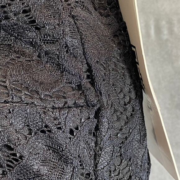 EMERALD SUNDAE Juniors' Black Lace V-Neck Asymmetrical Bodycon Mini Dress SZ XL - Picture 8 of 13